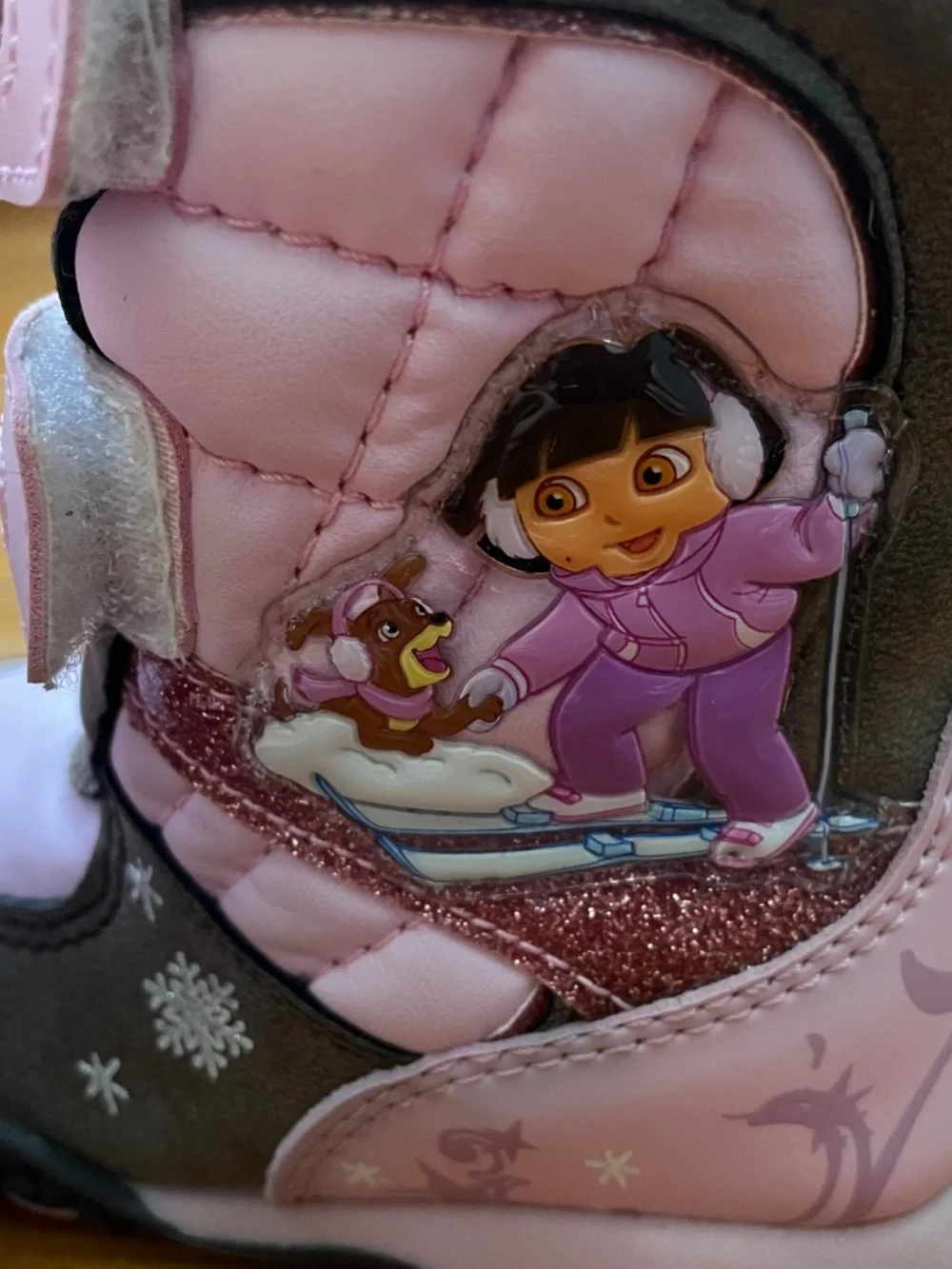 Vintage Dora the Explorer Y2K Rare 2003 Size 5M Toddler Girls Snow Boots Pink